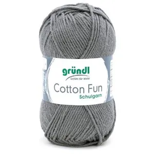 Fil à tricoter COTTON FUN - Gründl - certifié Oeko-Tex 25 Gris - 25 Gr... pas cher