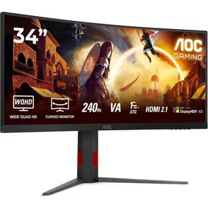 AOC Gaming CU34G4Z - Moniteur incurvé WQHD 34 Pouces, 240 Hz, FreeSync... pas cher