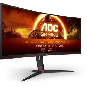 AOC Gaming CU34G2XPD - Moniteur incurvé WQHD 34 Pouces,180 Hz,Fast VA,... pas cher