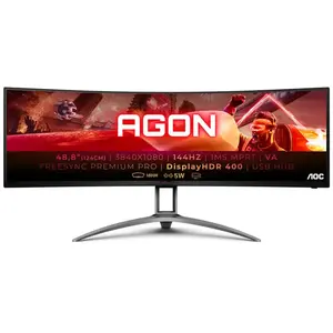 AOC AG493QCX LED display 124 cm (48.8") 3840 x 1080 pixels Double Full HD Noir pas cher