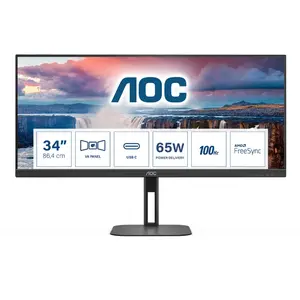 AOC V5 U34V5C/BK écran plat de PC 86,4 cm (34") 3440 x 1440 pixels UltraWide Quad HD LCD NoirVendu parpixmania