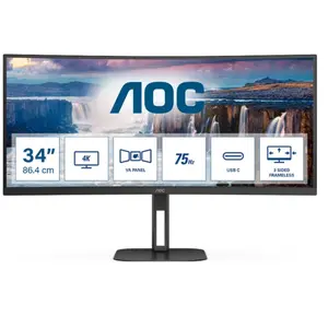Comparateur de prix : AOC V5 CU34V5C/BK 34" LED Wide Quad HD 1 ms Noir CU34V5C/BK