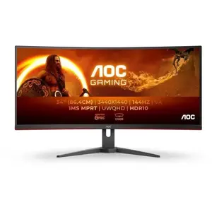 AOC G2 CU34G2XE/BK 34" LCD Wide Quad HD 1 ms Noir, Rouge CU34G2XE/BK pas cher