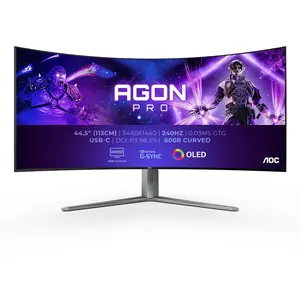 Comparateur de prix : AOC AGON PRO AG456UCZD LED display 114,3 cm (45") 3440 x 1440 pixels Wide Quad HD OLED Noir
