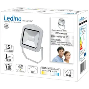 Comparateur de prix : Ledino Spot ext. LED Charlottenburg argenté 30 W 4 000 K