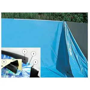 EDENEA Liner piscine - Acier ronde - Fixation overlap - 5.40/5.50x1.22/1.32m pas cher