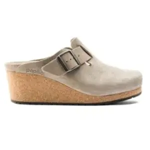 Sabots femme Birkenstock Fanny Suede Leather Beige 38 Étroit 1014830 pas cher
