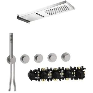 Herzbach MODUL7 PUSH Ensemble de douche avec mitigeur thermostatique, ... pas cher