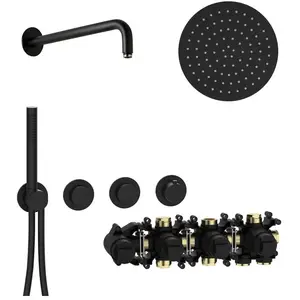 Herzbach MODUL7 PUSH Ensemble de douche avec mitigeur thermostatique, ... pas cher