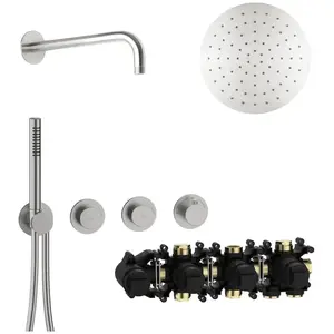 Herzbach MODUL7 PUSH Ensemble de douche avec mitigeur thermostatique, ... pas cher