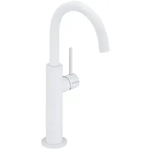 Herzbach DEEP WHITE Mitigeur de lavabo Slim L-Size à bec haut, 23.2034... pas cher