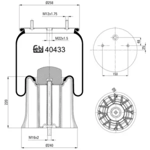 Soufflet à air, suspension pneumatique FEBI BILSTEIN 40433 pas cher