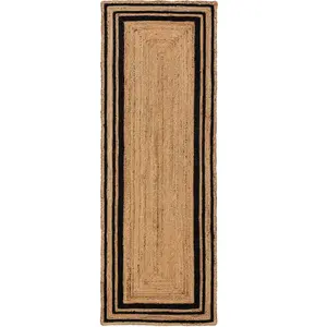 Benuta Tapis de jute noir 80x250 pas cher