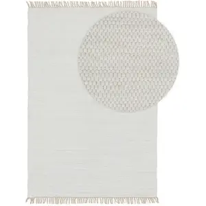 Benuta Tapis fabriqué à partir de matériaux recyclés blanc 80x150 pas cher