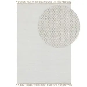 Benuta Tapis fabriqué à partir de matériaux recyclés blanc 120x170 pas cher
