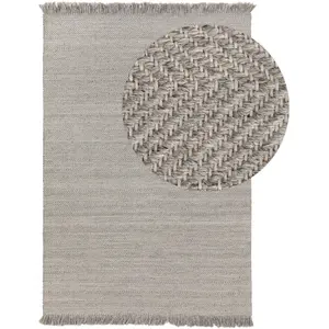 Benuta Tapis de laine gris clair 200x300