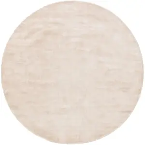 Benuta Tapis en viscose rond ivory D 120 pas cher