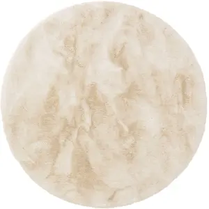 Benuta Tapis de fausse fourrure crème D 180 rond pas cher