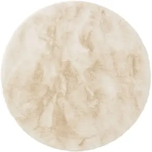 Benuta Tapis de fausse fourrure crème D 80 rond pas cher