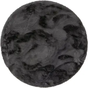 Benuta Tapis de fausse fourrure anthracite D 120 rond pas cher