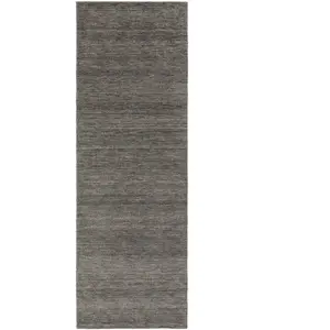 Benuta Tapis de couloir en laine gris 80x250 pas cher