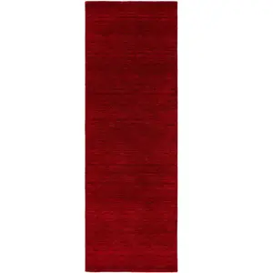 Benuta Tapis de couloir en laine rouge 70x200 pas cher