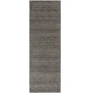 Benuta Tapis de couloir en laine gris 70x200 pas cher