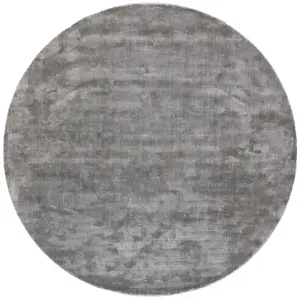 Benuta Tapis en viscose rond gris D 160 pas cher