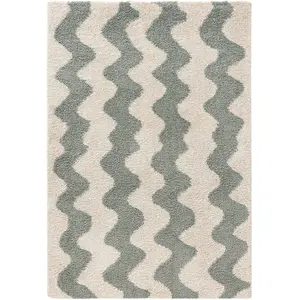 Benuta Tapis à poils longs vert 200x290 pas cher