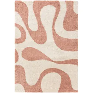 Benuta Tapis à poils longs rose 140x200 pas cher