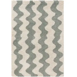 Benuta Tapis à poils longs vert 140x200 pas cher