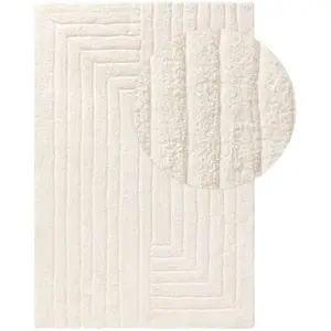 Benuta Tapis à poils longs crème 160x230 pas cher
