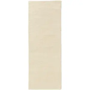 Benuta Tapis de couloir en laine crème 70x200 pas cher