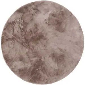 Benuta Tapis de fausse fourrure taupe D 180 rond pas cher