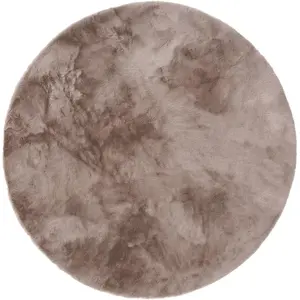 Benuta Tapis de fausse fourrure taupe D 80 rond pas cher