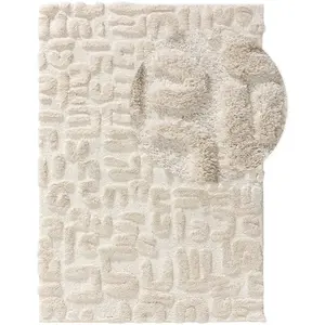 Benuta Tapis à poils longs crème/beige 160x230 pas cher