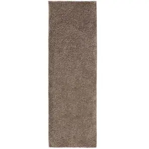Benuta Tapis à poils longs taupe 80x250 pas cher