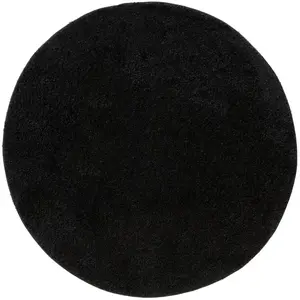 Benuta Tapis à poils longs noir D 160 rond pas cher