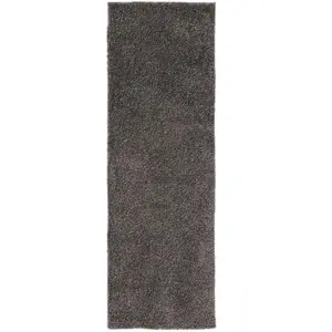 Benuta Tapis à poils longs gris 80x250 pas cher