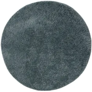 Benuta Tapis à poils longs bleu D 160 rond pas cher