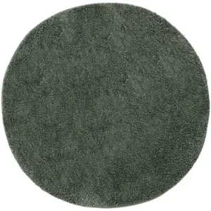 Benuta Tapis à poils longs vert clair D 80 rond pas cher