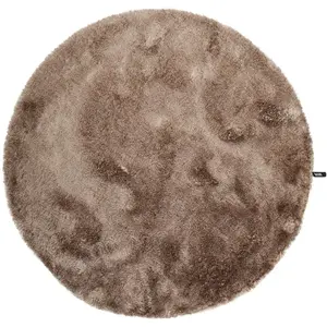 Benuta Tapis à poils longs marron clair D 200 rond pas cher