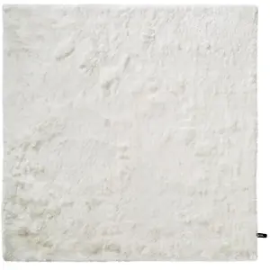 Benuta Tapis à poils longs blanc 150x150 pas cher