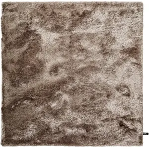 Benuta Tapis à poils longs marron clair 200x200 pas cher