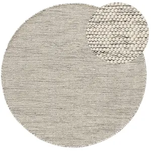 benuta Rocco Tapis en Laine Beige/Noir Ø 100 cm Rond à Poils Courts en Tissu Plat pour Salon, Chambre à Coucher, Salle à Manger ou Chambre d'enfant pas cher