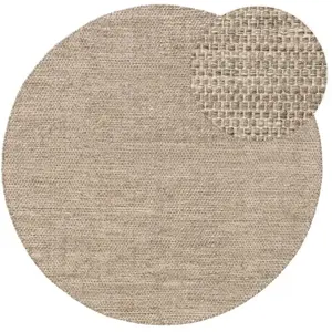 Benuta Tapis de laine taupe D 100 rond pas cher