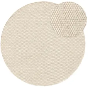 Benuta Tapis de laine blanc D 200 rond pas cher