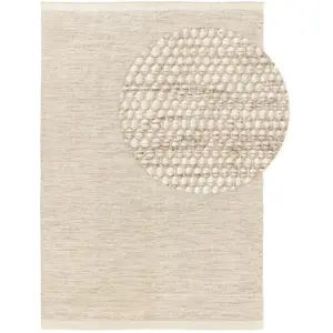 benuta Tapis de laine crème 140x200 pas cher