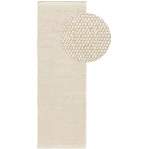 Benuta Tapis de couloir en laine blanc 80x250 pas cher
