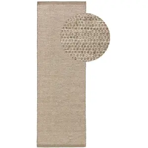 Benuta Tapis de laine taupe 80x250 pas cher